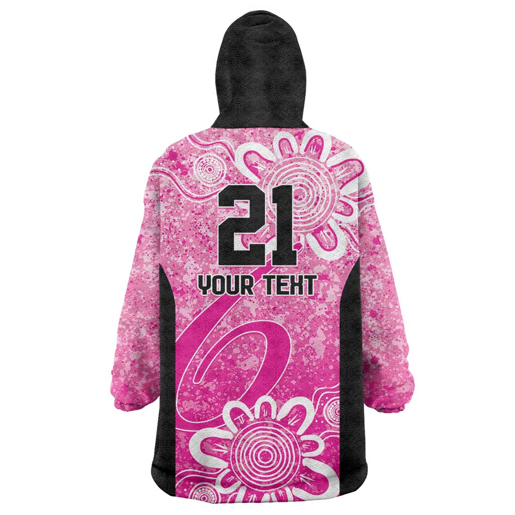 Australian Sixers Cricket Custom Wearable Blanket Hoodie Minimalism Aboriginal - Vibe Hoodie Shop