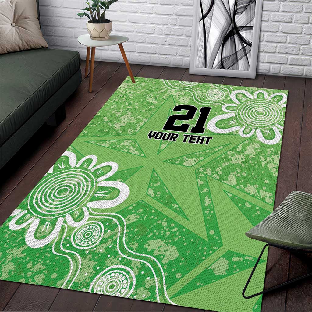 Australian Stars Cricket Custom Area Rug Minimalism Aboriginal - Vibe Hoodie Shop