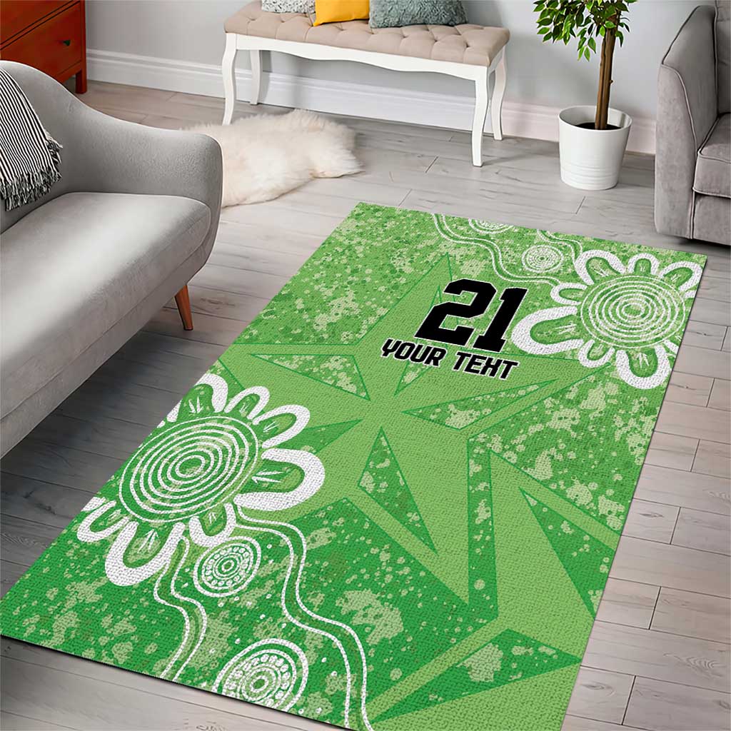 Australian Stars Cricket Custom Area Rug Minimalism Aboriginal - Vibe Hoodie Shop