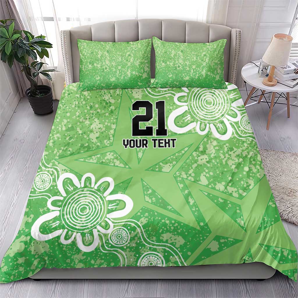 Australian Stars Cricket Custom Bedding Set Minimalism Aboriginal - Vibe Hoodie Shop