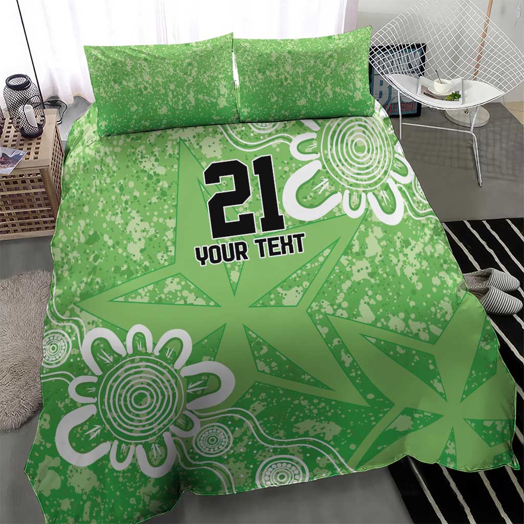 Australian Stars Cricket Custom Bedding Set Minimalism Aboriginal - Vibe Hoodie Shop