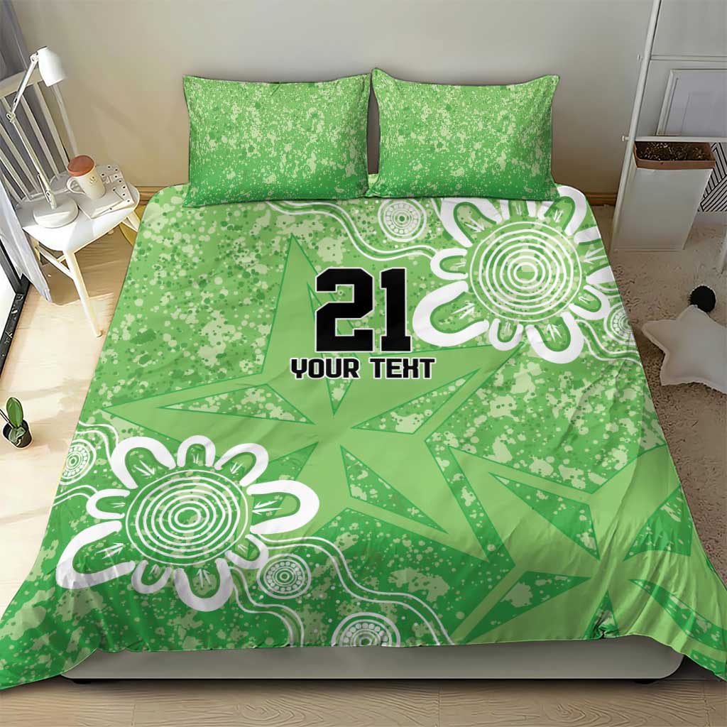 Australian Stars Cricket Custom Bedding Set Minimalism Aboriginal - Vibe Hoodie Shop
