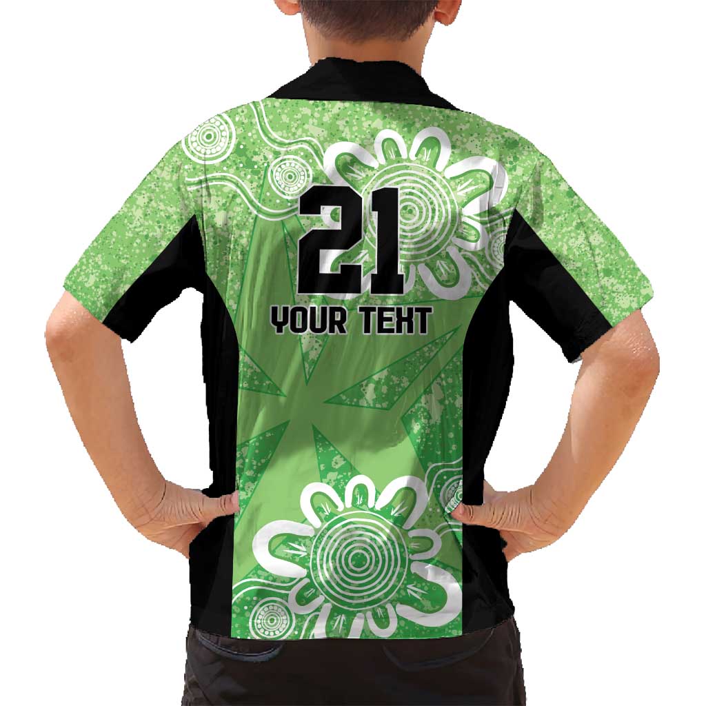 Australian Stars Cricket Custom Family Matching Long Sleeve Bodycon Dress and Hawaiian Shirt Minimalism Aboriginal