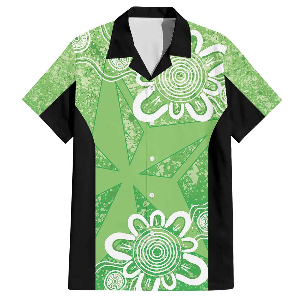 Australian Stars Cricket Custom Family Matching Long Sleeve Bodycon Dress and Hawaiian Shirt Minimalism Aboriginal