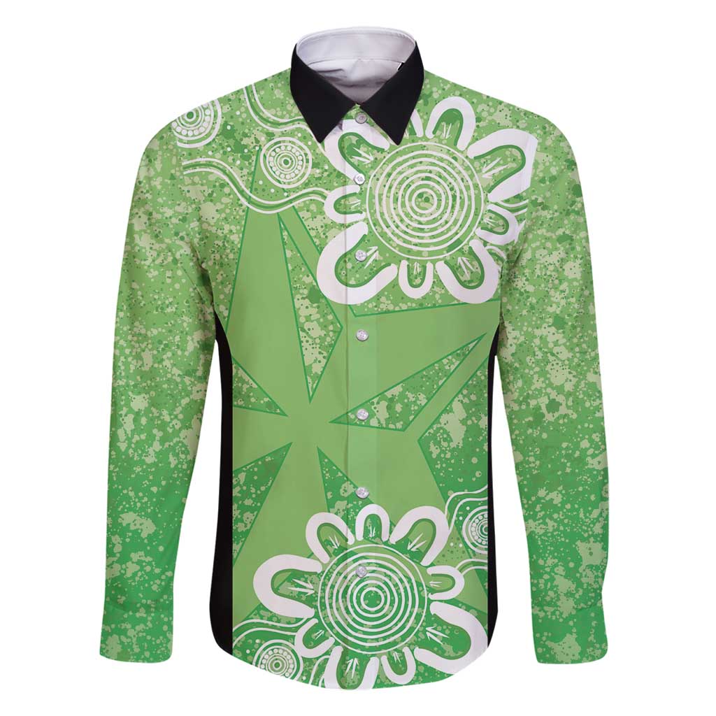 Australian Stars Cricket Custom Family Matching Long Sleeve Bodycon Dress and Hawaiian Shirt Minimalism Aboriginal