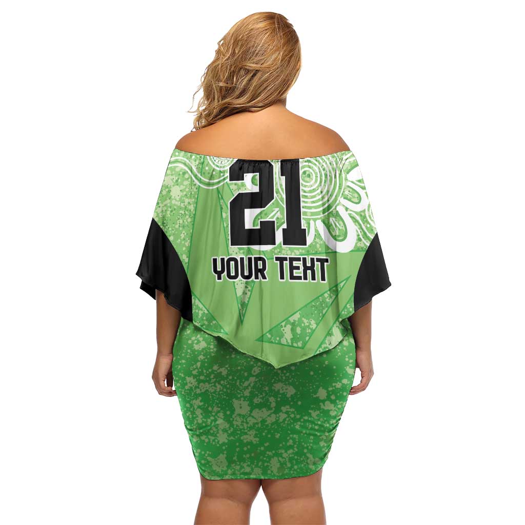 Australian Stars Cricket Custom Family Matching Off Shoulder Short Dress and Hawaiian Shirt Minimalism Aboriginal