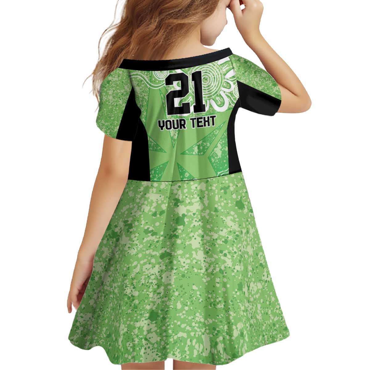 Australian Stars Cricket Custom Kid Short Sleeve Dress Minimalism Aboriginal - Vibe Hoodie Shop
