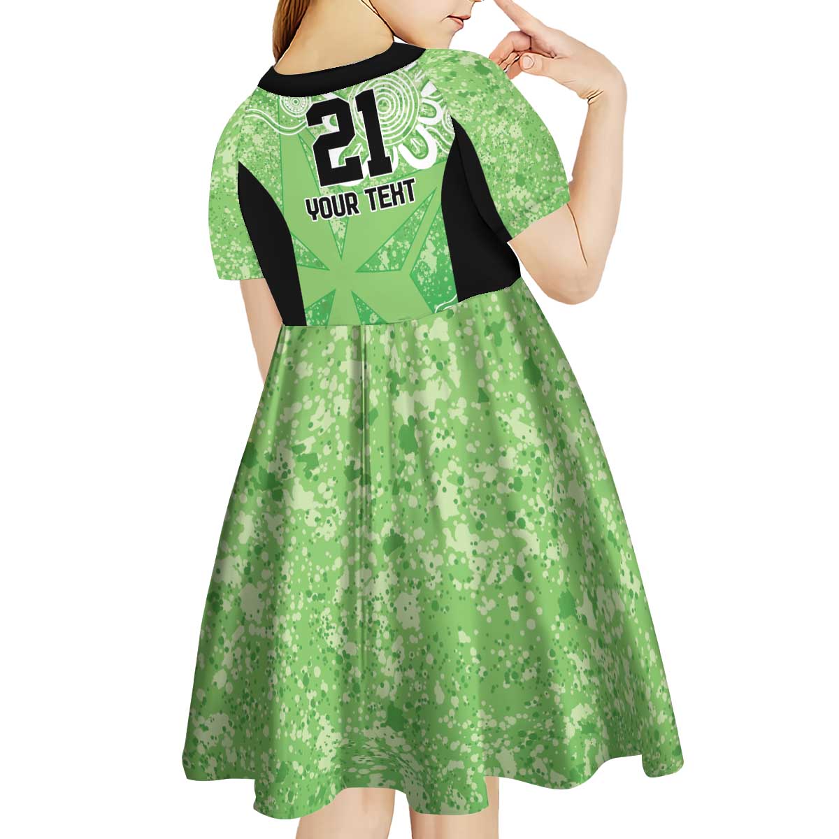 Australian Stars Cricket Custom Kid Short Sleeve Dress Minimalism Aboriginal - Vibe Hoodie Shop