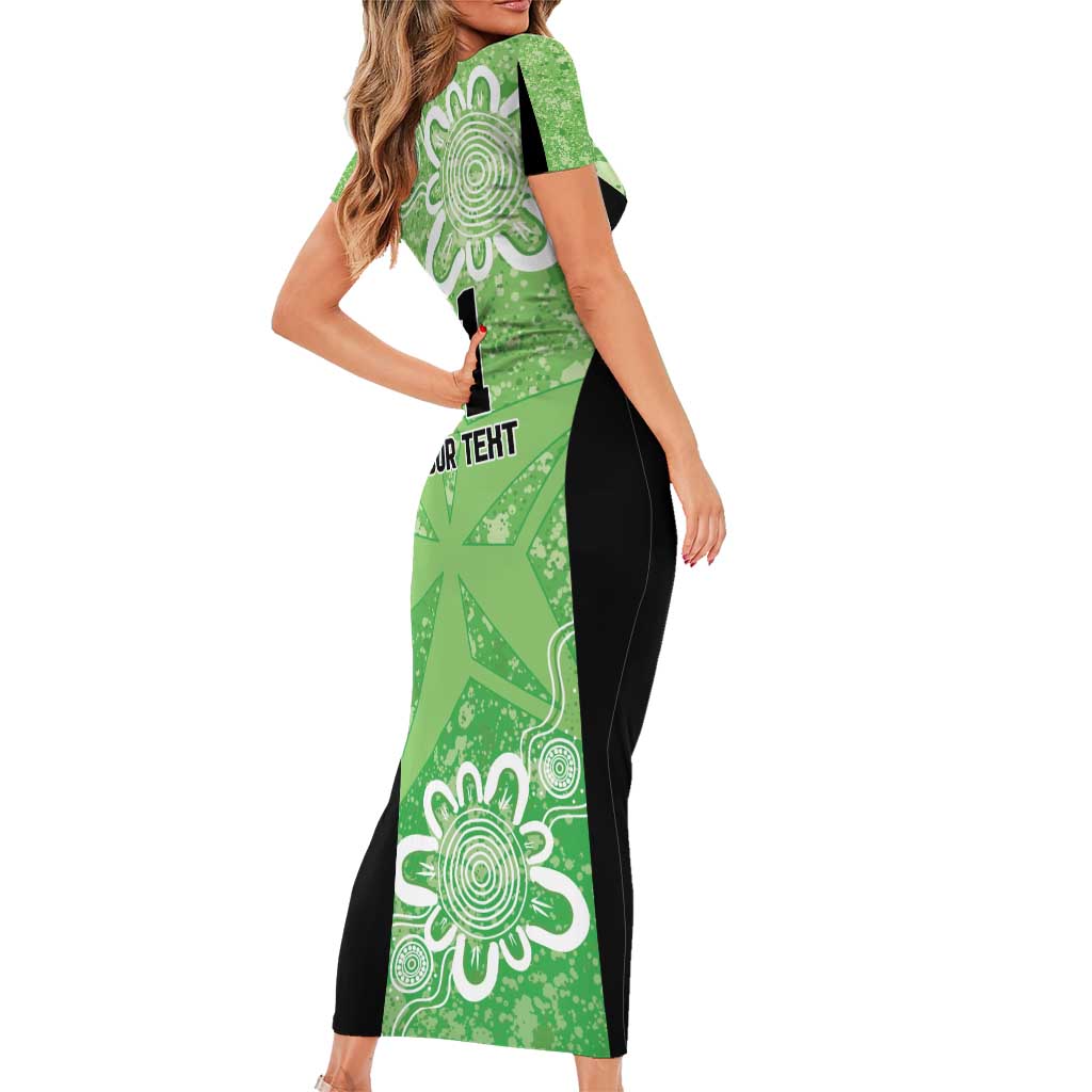 Australian Stars Cricket Custom Short Sleeve Bodycon Dress Minimalism Aboriginal