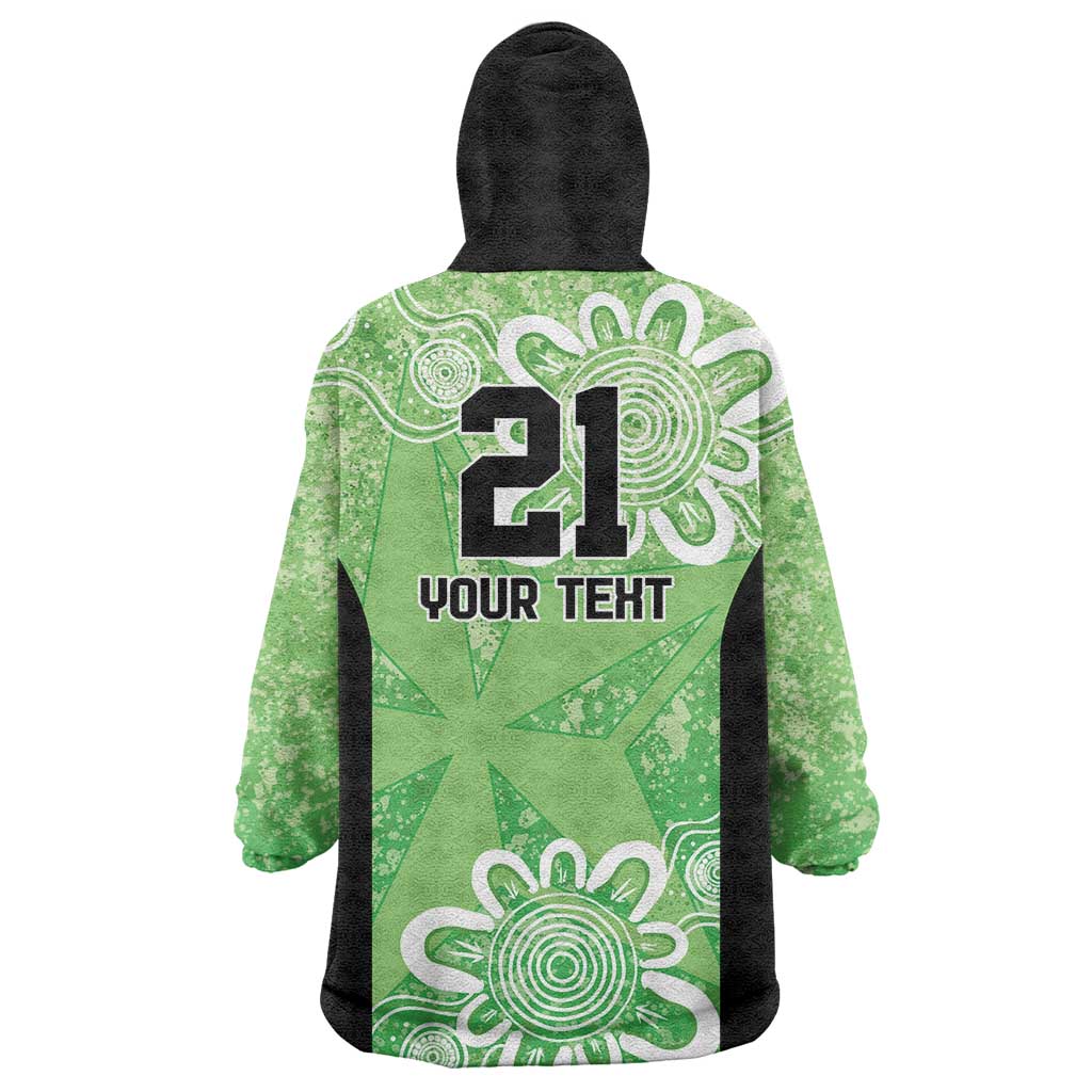 Australian Stars Cricket Custom Wearable Blanket Hoodie Minimalism Aboriginal - Vibe Hoodie Shop