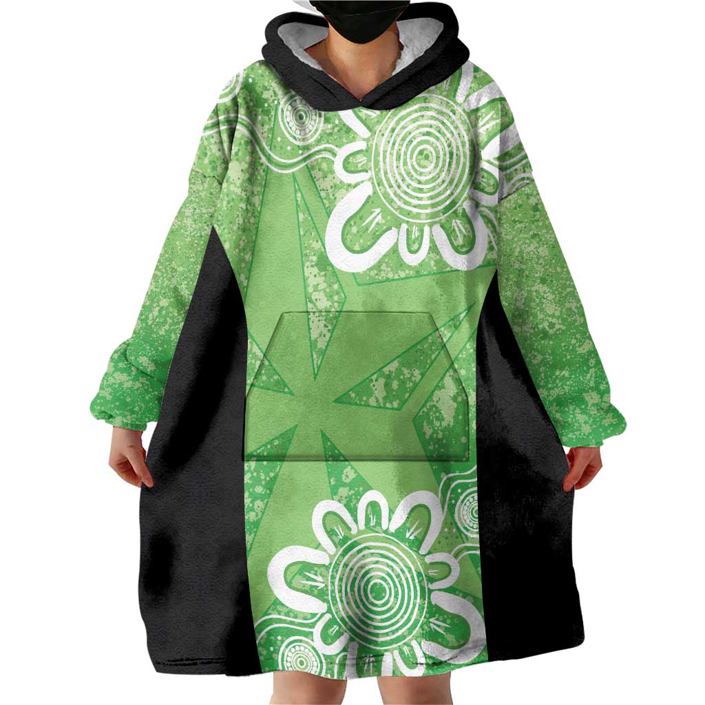 Australian Stars Cricket Custom Wearable Blanket Hoodie Minimalism Aboriginal - Vibe Hoodie Shop