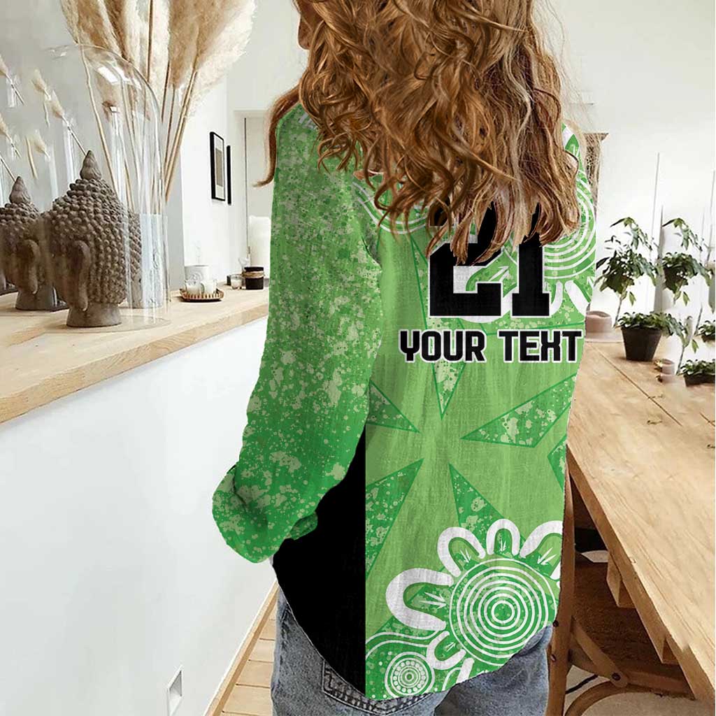 Australian Stars Cricket Custom Women Casual Shirt Minimalism Aboriginal - Vibe Hoodie Shop
