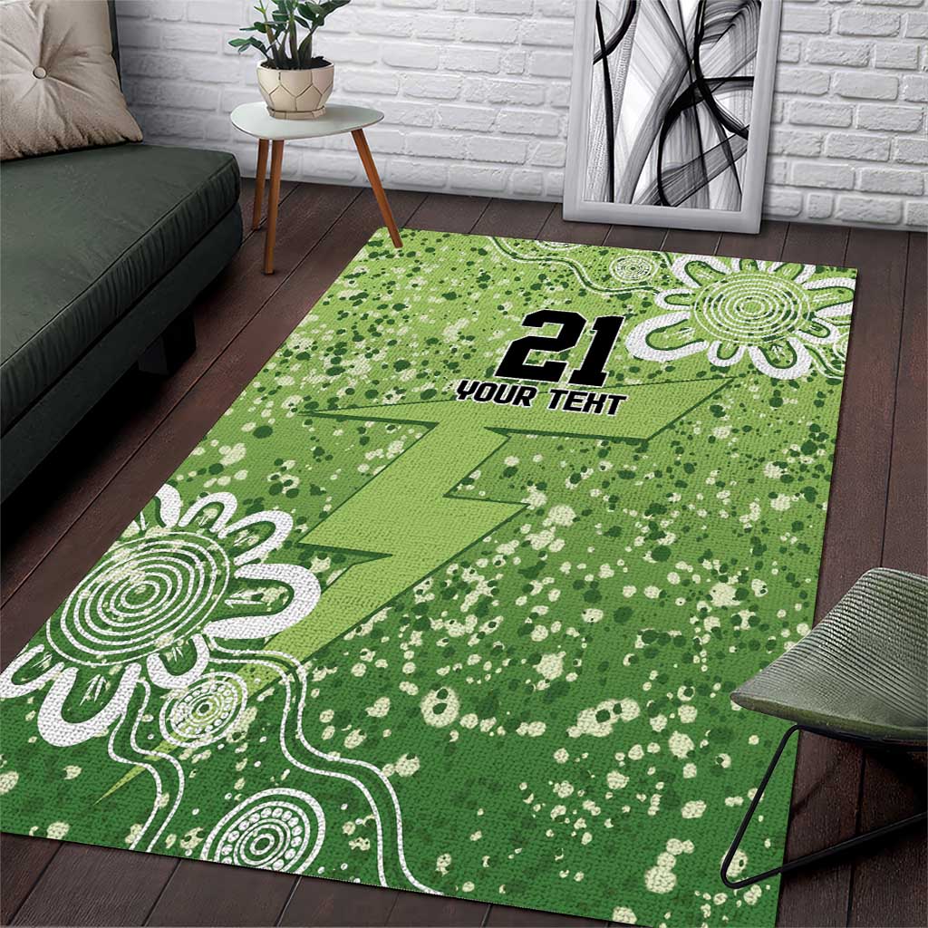 Australian Thunder Cricket Custom Area Rug Minimalism Aboriginal - Vibe Hoodie Shop