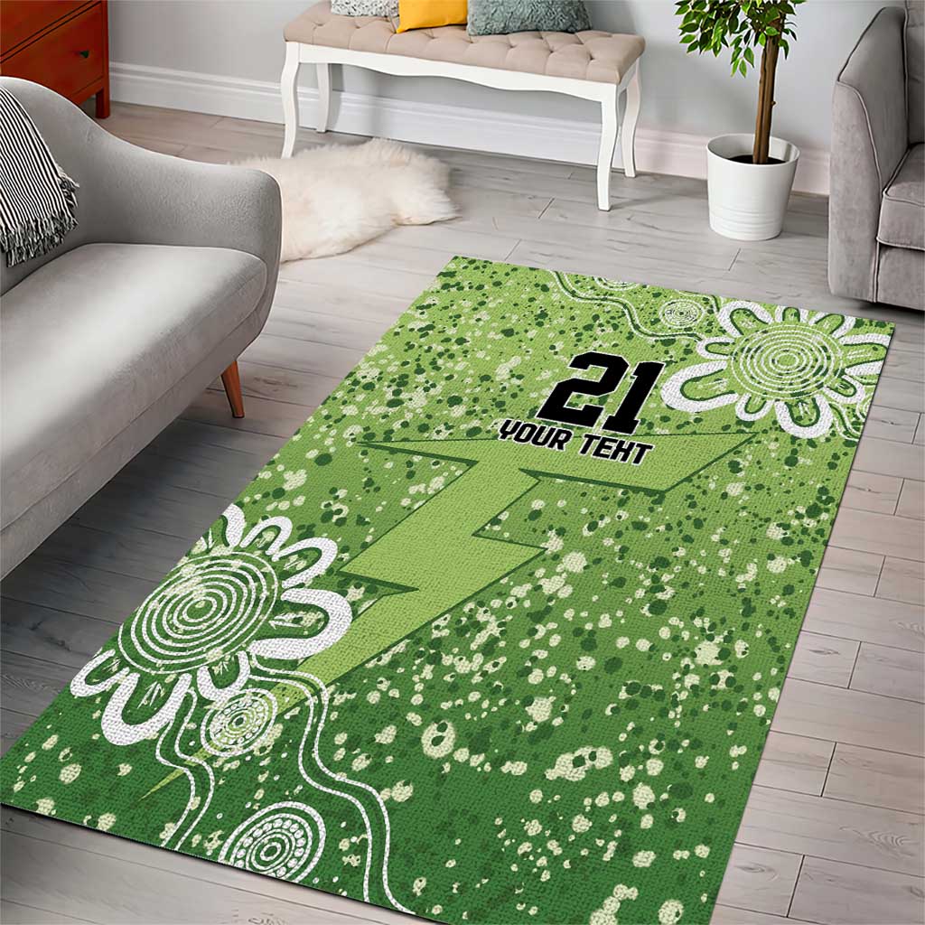 Australian Thunder Cricket Custom Area Rug Minimalism Aboriginal - Vibe Hoodie Shop