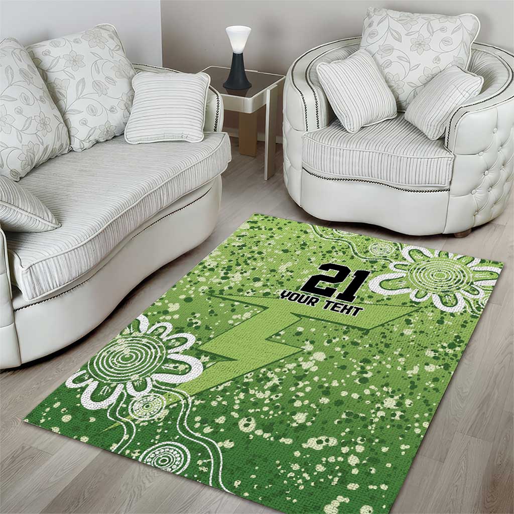 Australian Thunder Cricket Custom Area Rug Minimalism Aboriginal - Vibe Hoodie Shop