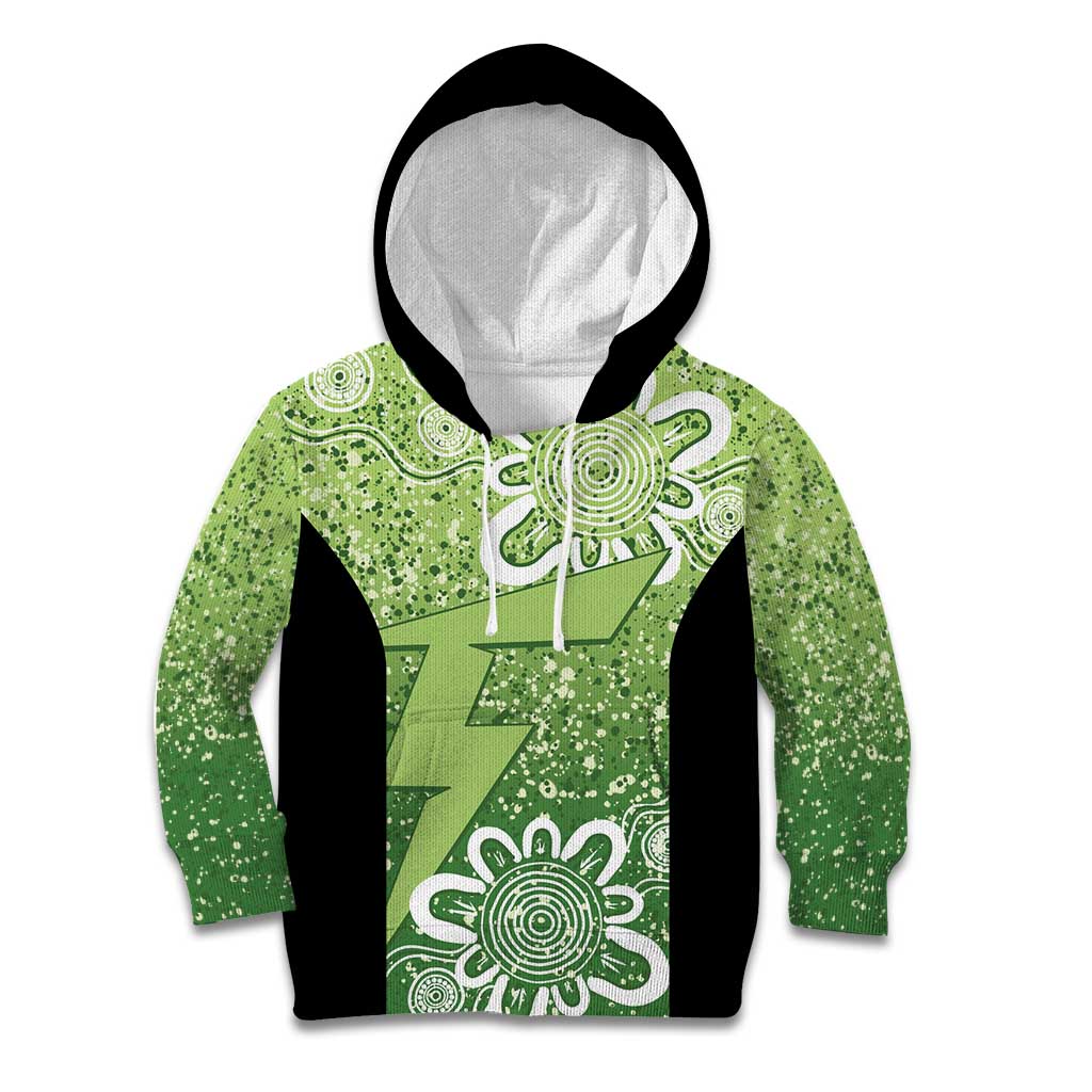 Australian Thunder Cricket Custom Kid Hoodie Minimalism Aboriginal - Vibe Hoodie Shop