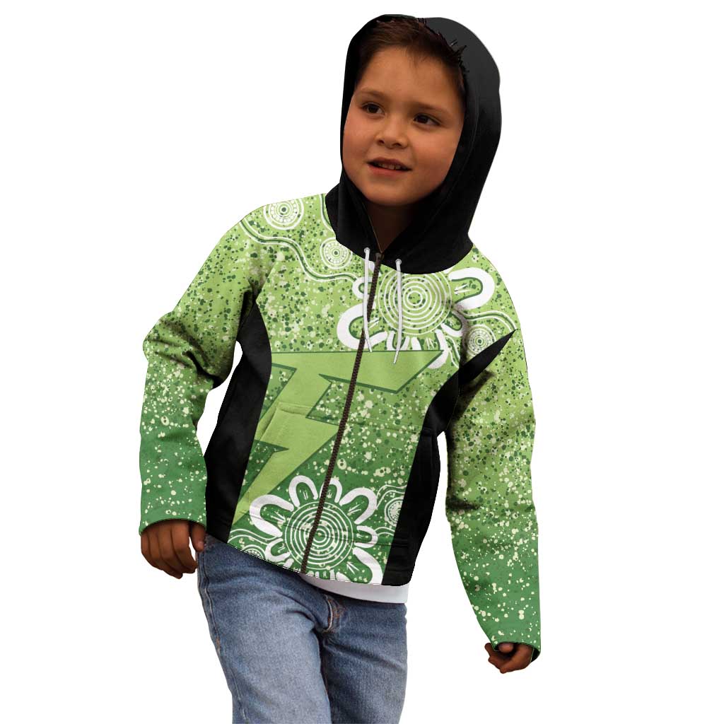 Australian Thunder Cricket Custom Kid Hoodie Minimalism Aboriginal - Vibe Hoodie Shop