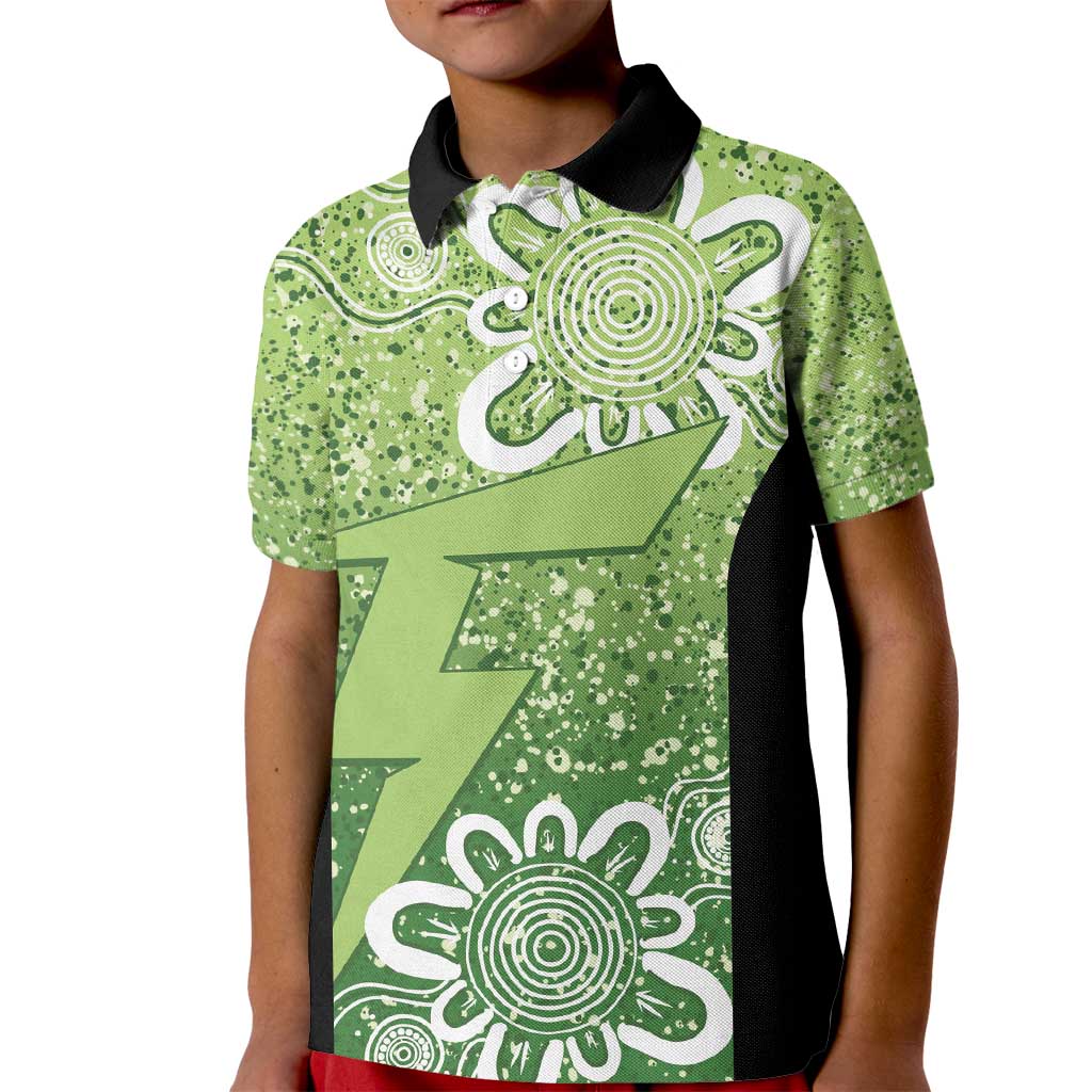 Australian Thunder Cricket Custom Kid Polo Shirt Minimalism Aboriginal - Vibe Hoodie Shop