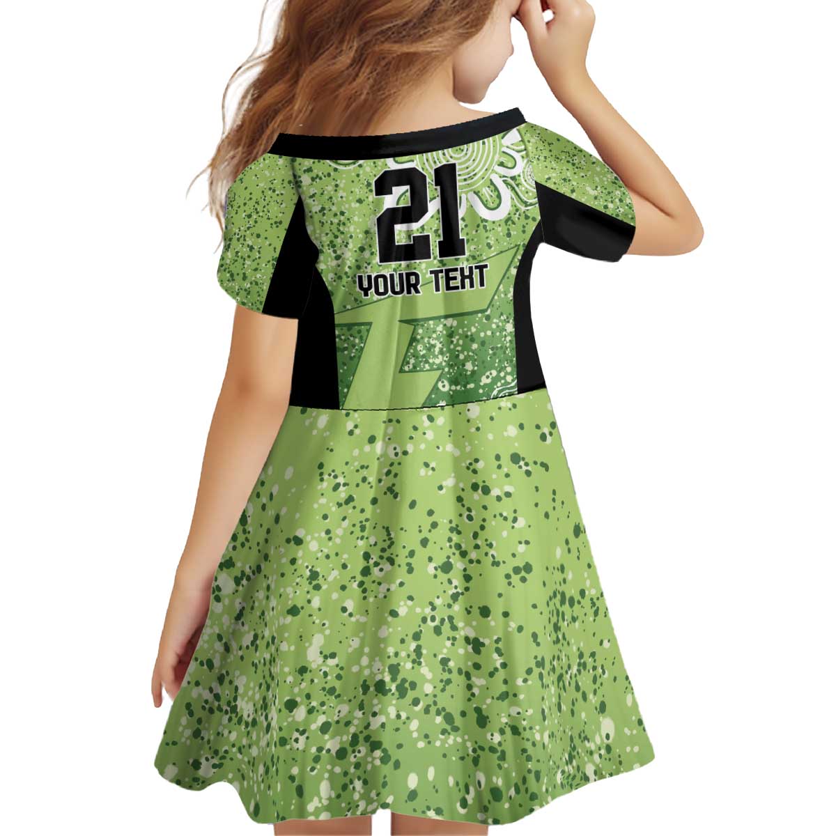 Australian Thunder Cricket Custom Kid Short Sleeve Dress Minimalism Aboriginal - Vibe Hoodie Shop