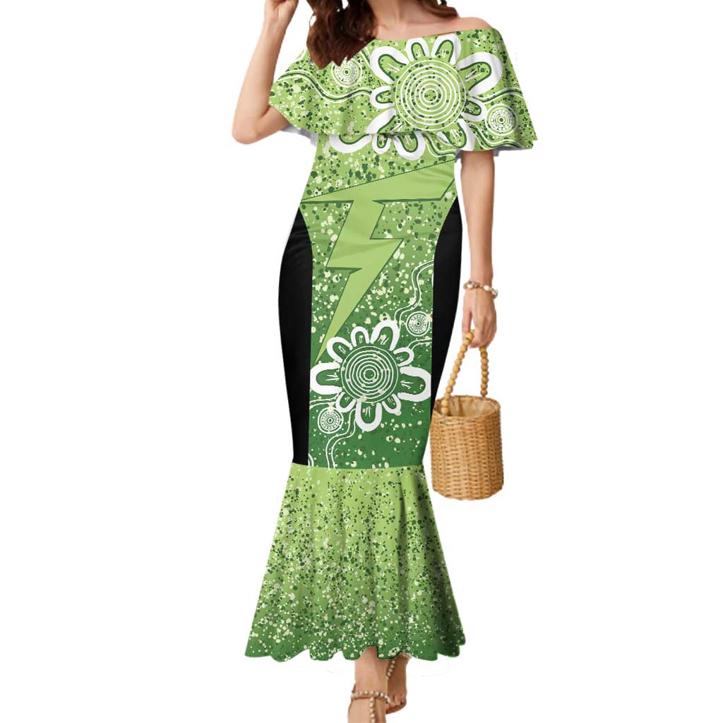 Australian Thunder Cricket Custom Mermaid Dress Minimalism Aboriginal