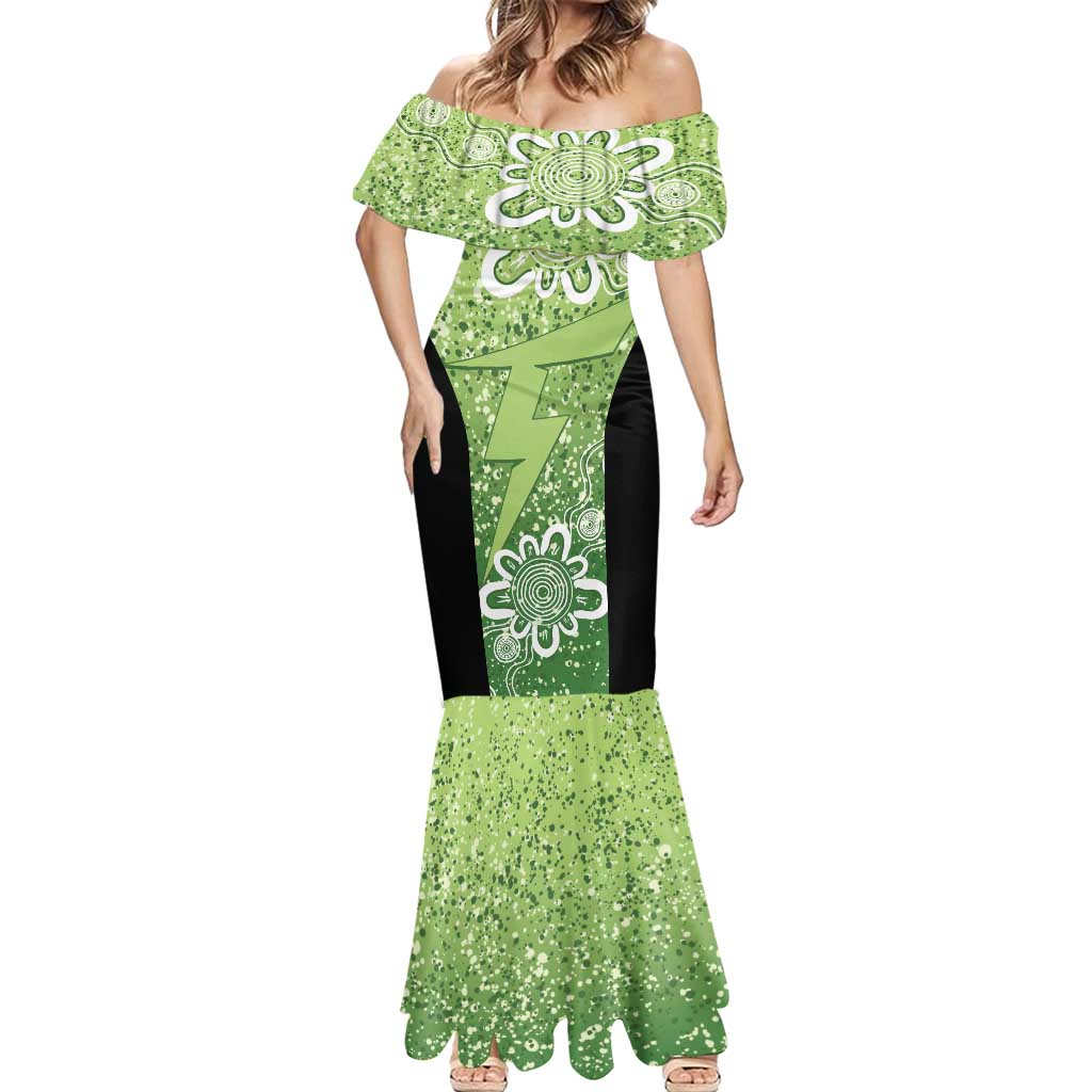 Australian Thunder Cricket Custom Mermaid Dress Minimalism Aboriginal
