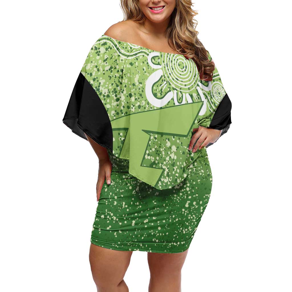 Australian Thunder Cricket Custom Off Shoulder Short Dress Minimalism Aboriginal