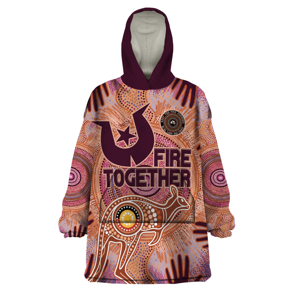 Fire Together NAIDOC 2024 Wearable Blanket Hoodie Indigenous Cultural Spirit - Vibe Hoodie Shop