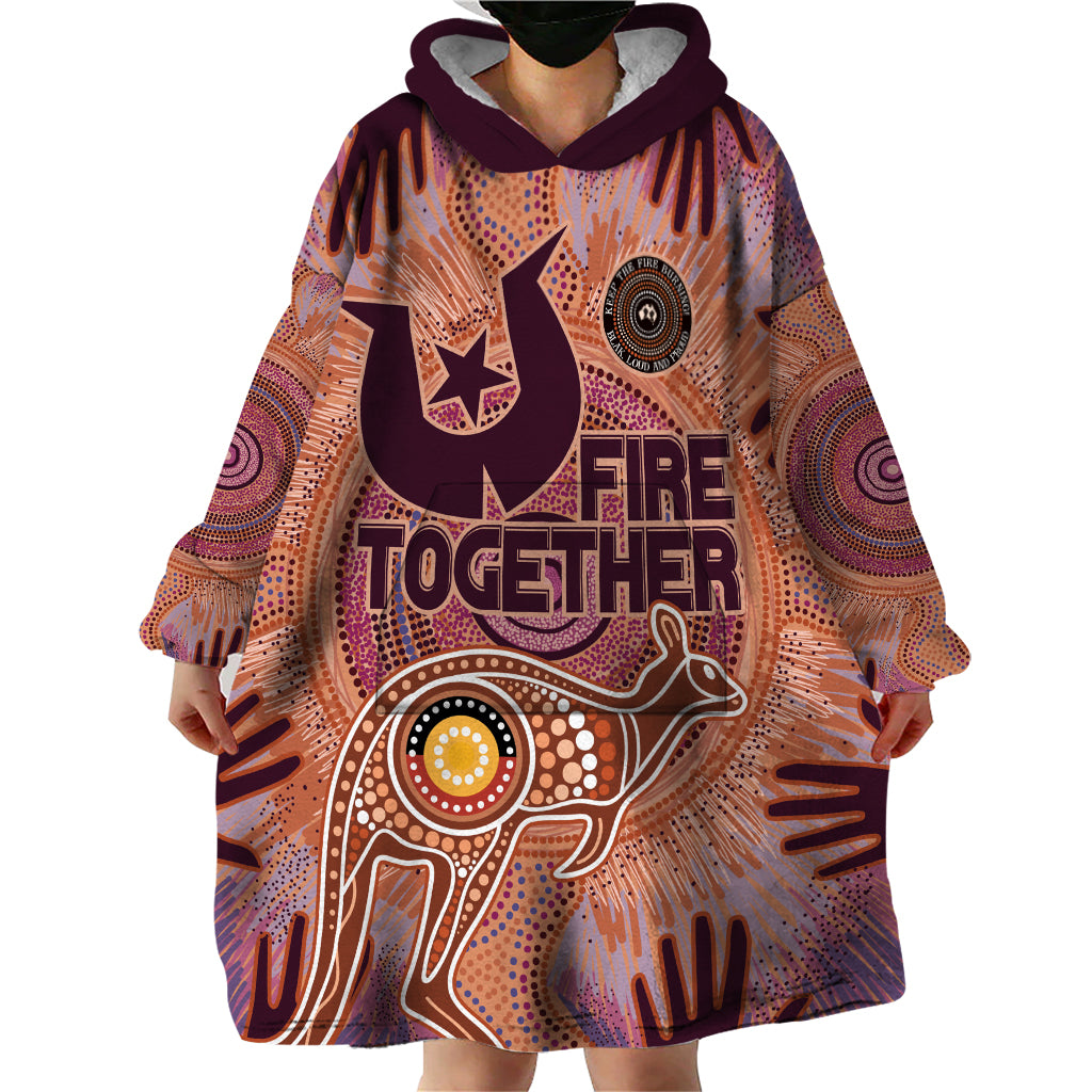 Fire Together NAIDOC 2024 Wearable Blanket Hoodie Indigenous Cultural Spirit - Vibe Hoodie Shop