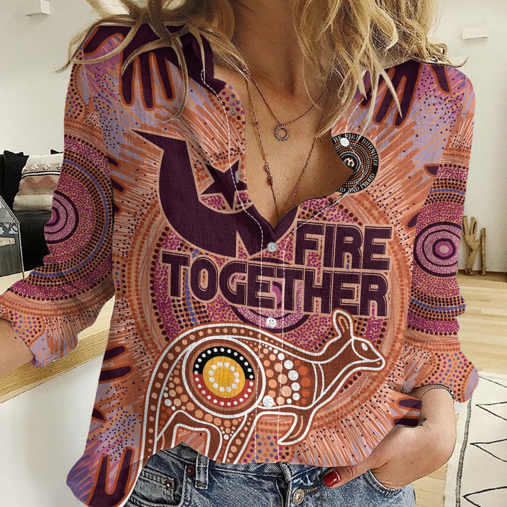 Fire Together NAIDOC 2024 Women Casual Shirt Indigenous Cultural Spirit - Vibe Hoodie Shop