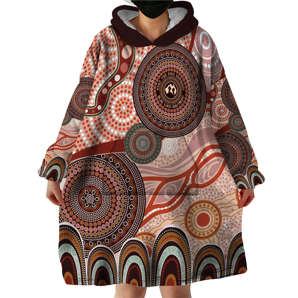 Generational Warriors NAIDOC 2024 Wearable Blanket Hoodie Make a Fire Indigenous Cultural Spirit - Vibe Hoodie Shop