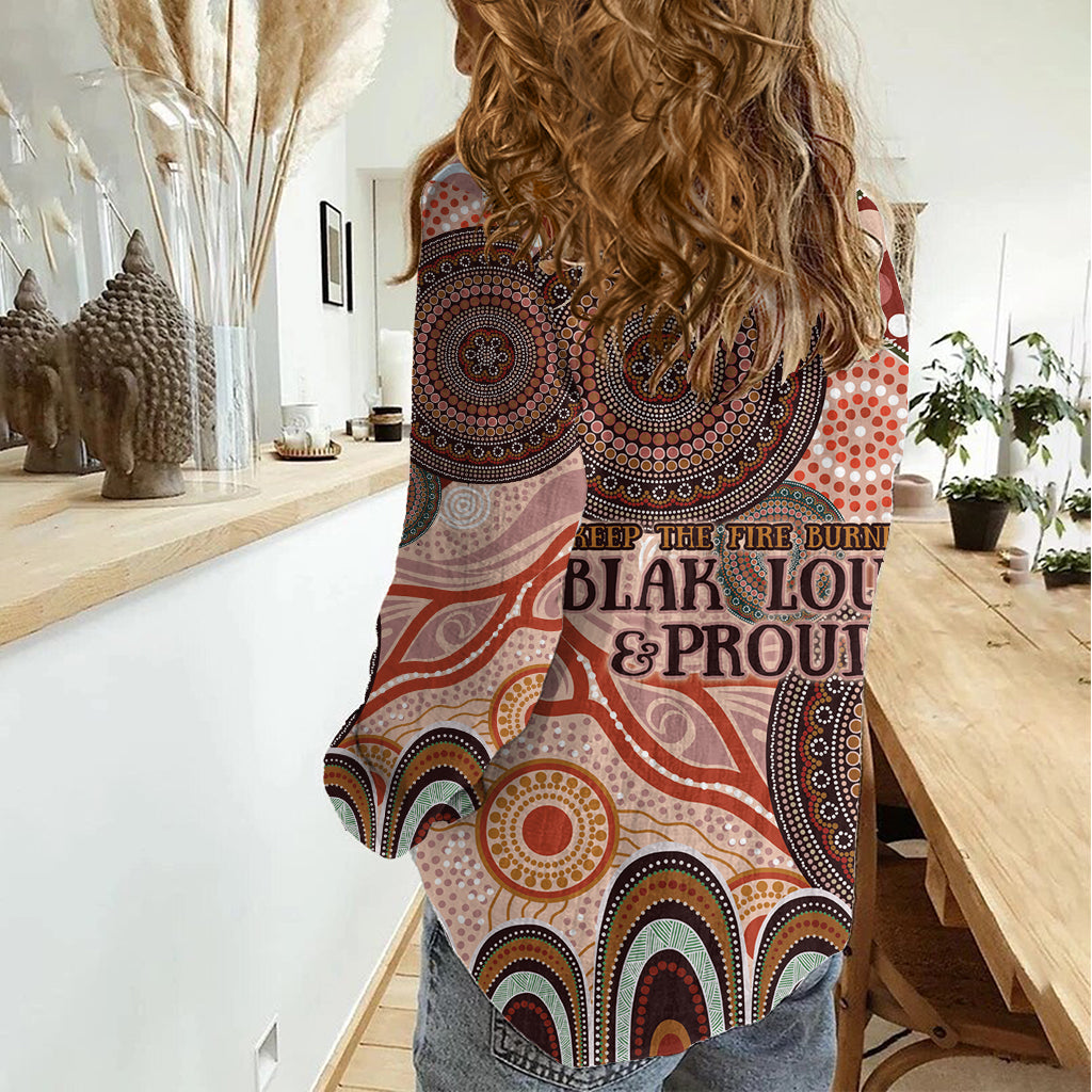 Generational Warriors NAIDOC 2024 Women Casual Shirt Make a Fire Indigenous Cultural Spirit - Vibe Hoodie Shop