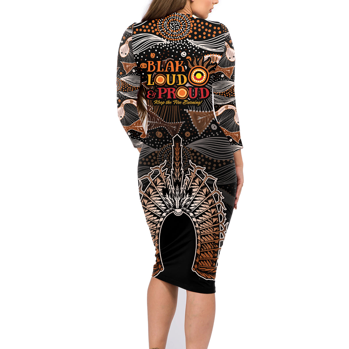 Torres Strait Islander NAIDOC 2024 Family Matching Long Sleeve Bodycon Dress and Hawaiian Shirt Dhari Headdress Indigenous Cultural Spirit