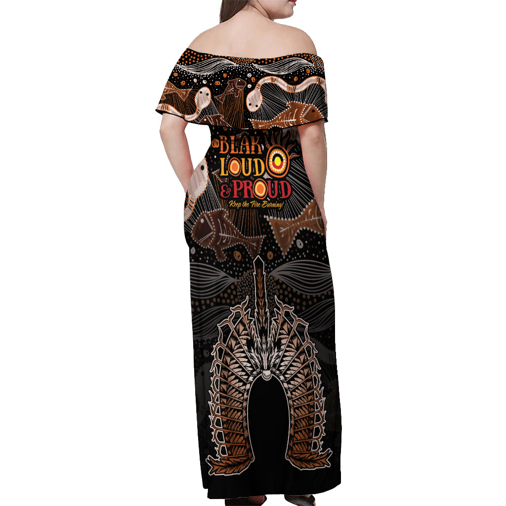 Torres Strait Islander NAIDOC 2024 Off Shoulder Maxi Dress Dhari Headdress Indigenous Cultural Spirit