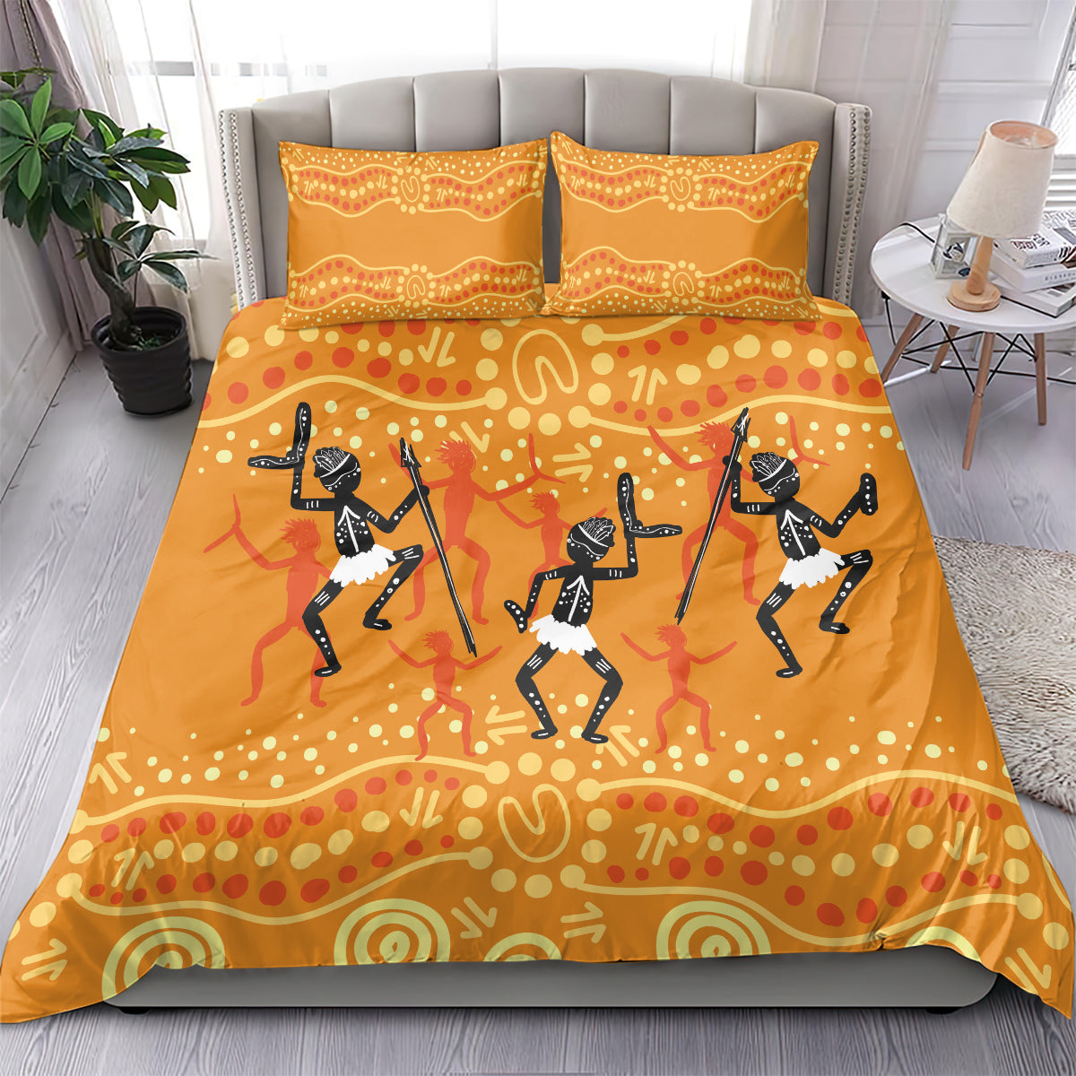 Aboriginal People Dancing Dot Styles Bedding Set - Vibe Hoodie Shop