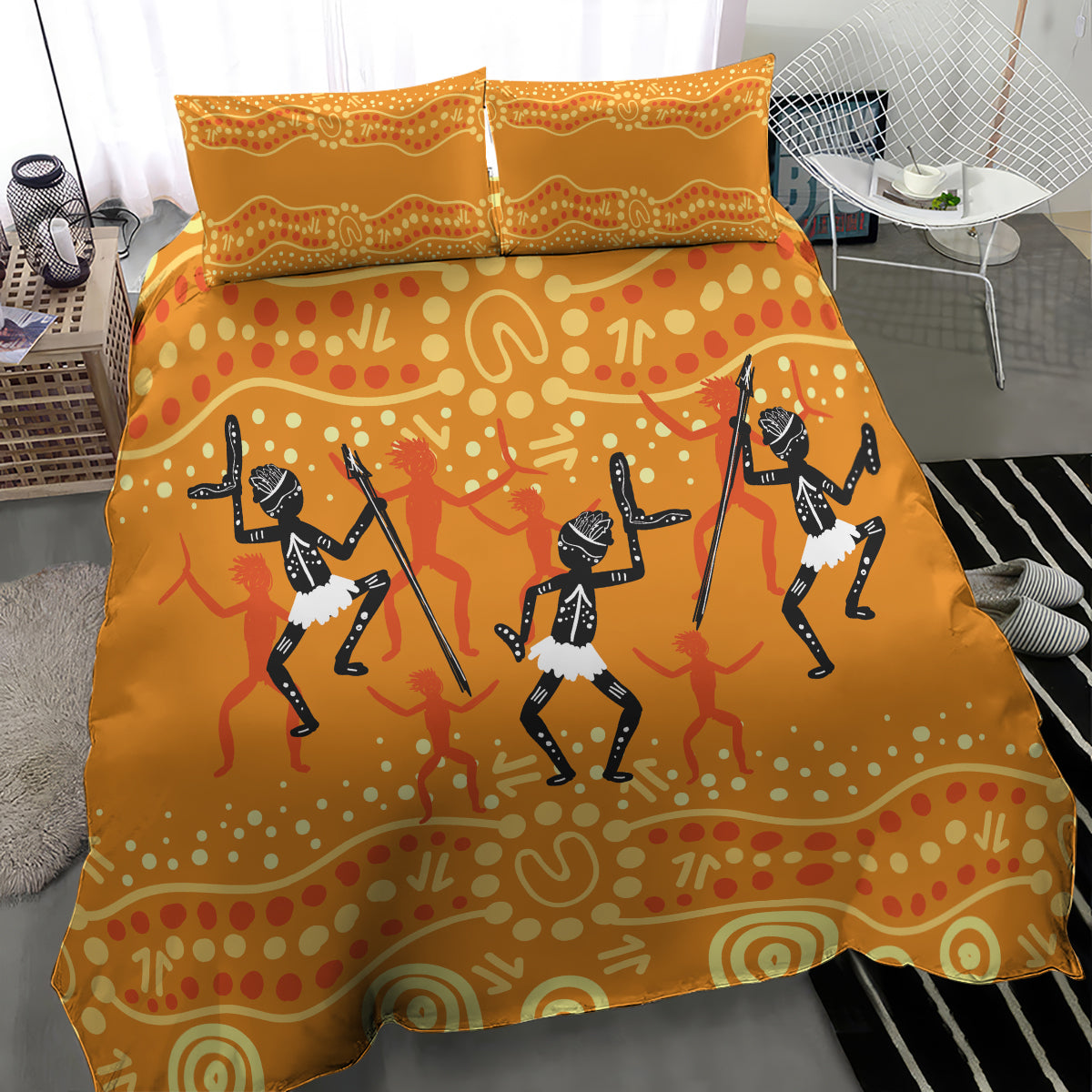 Aboriginal People Dancing Dot Styles Bedding Set - Vibe Hoodie Shop