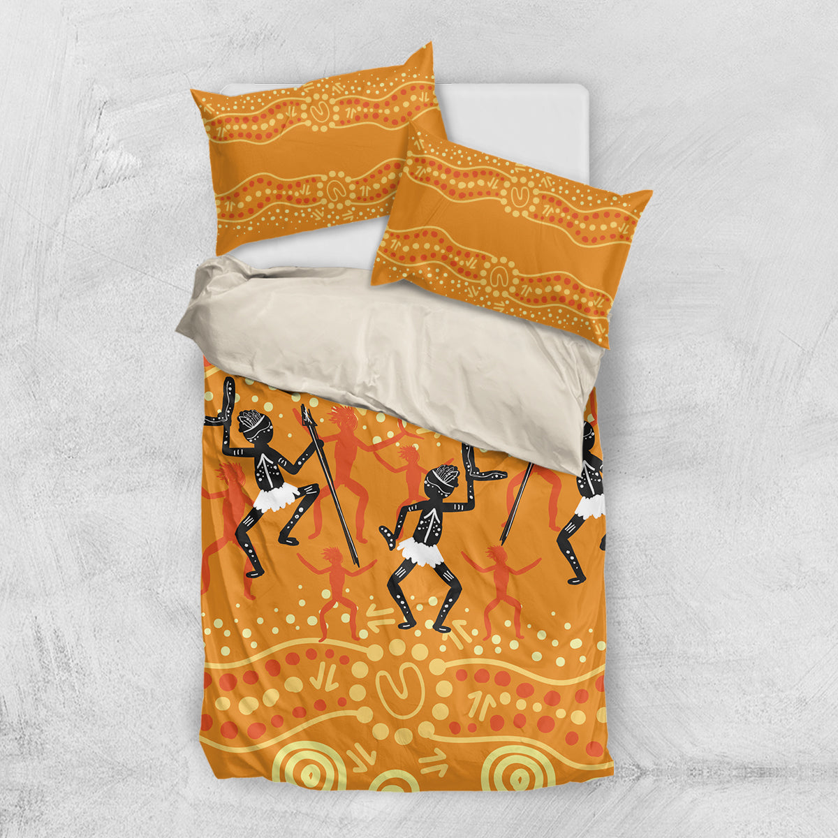 Aboriginal People Dancing Dot Styles Bedding Set - Vibe Hoodie Shop