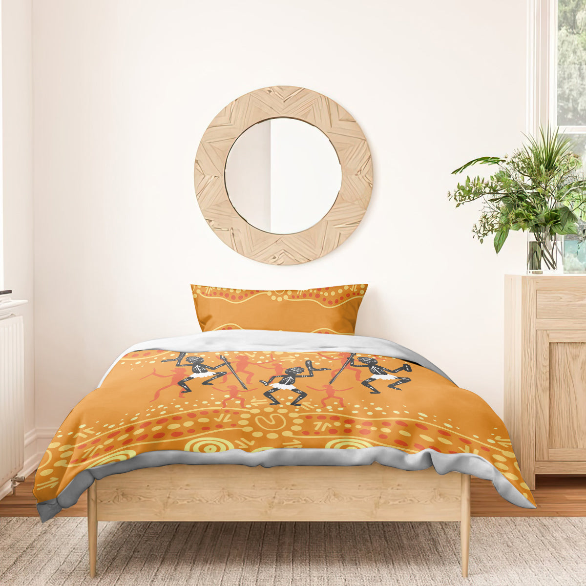Aboriginal People Dancing Dot Styles Bedding Set - Vibe Hoodie Shop