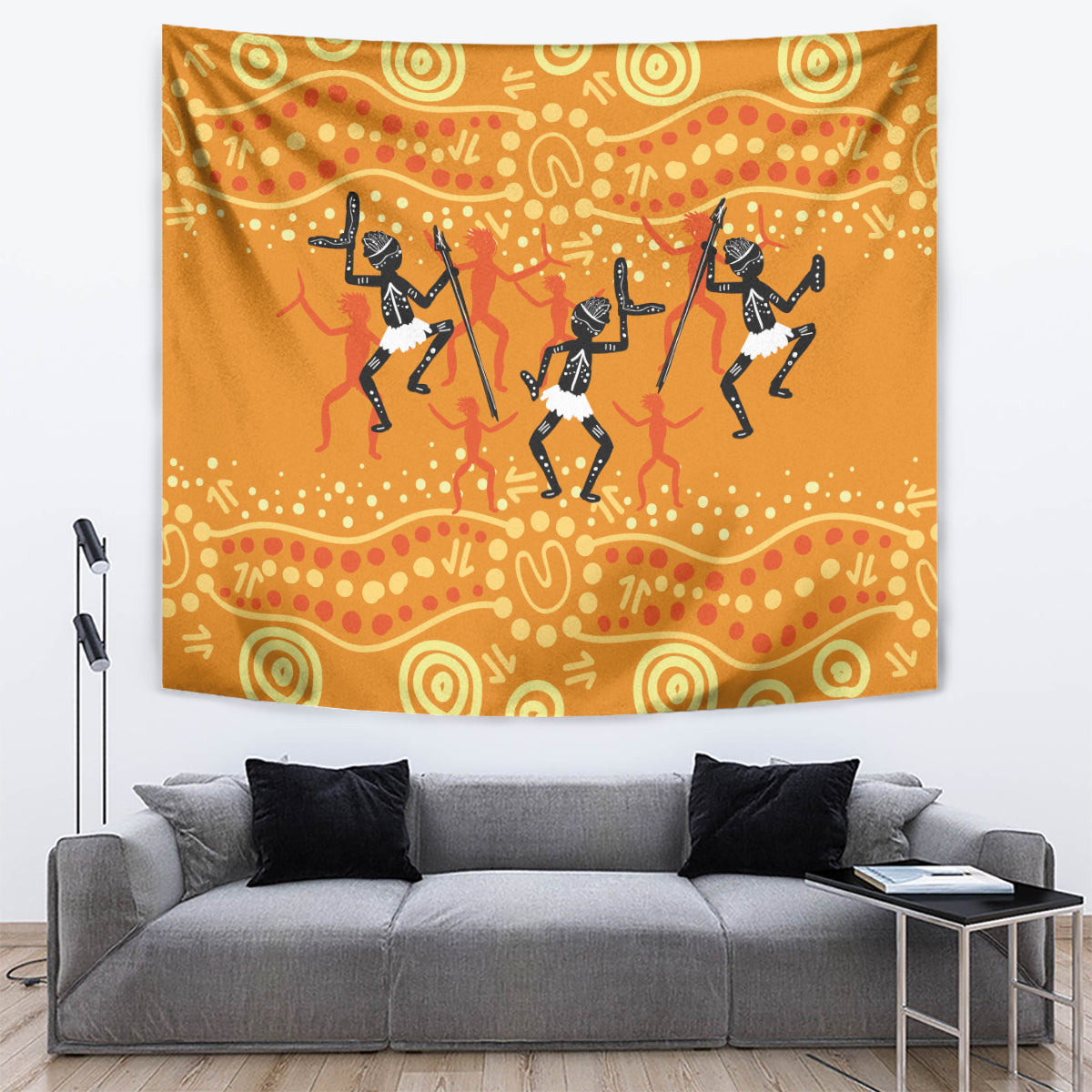 Aboriginal People Dancing Dot Styles Tapestry - Vibe Hoodie Shop