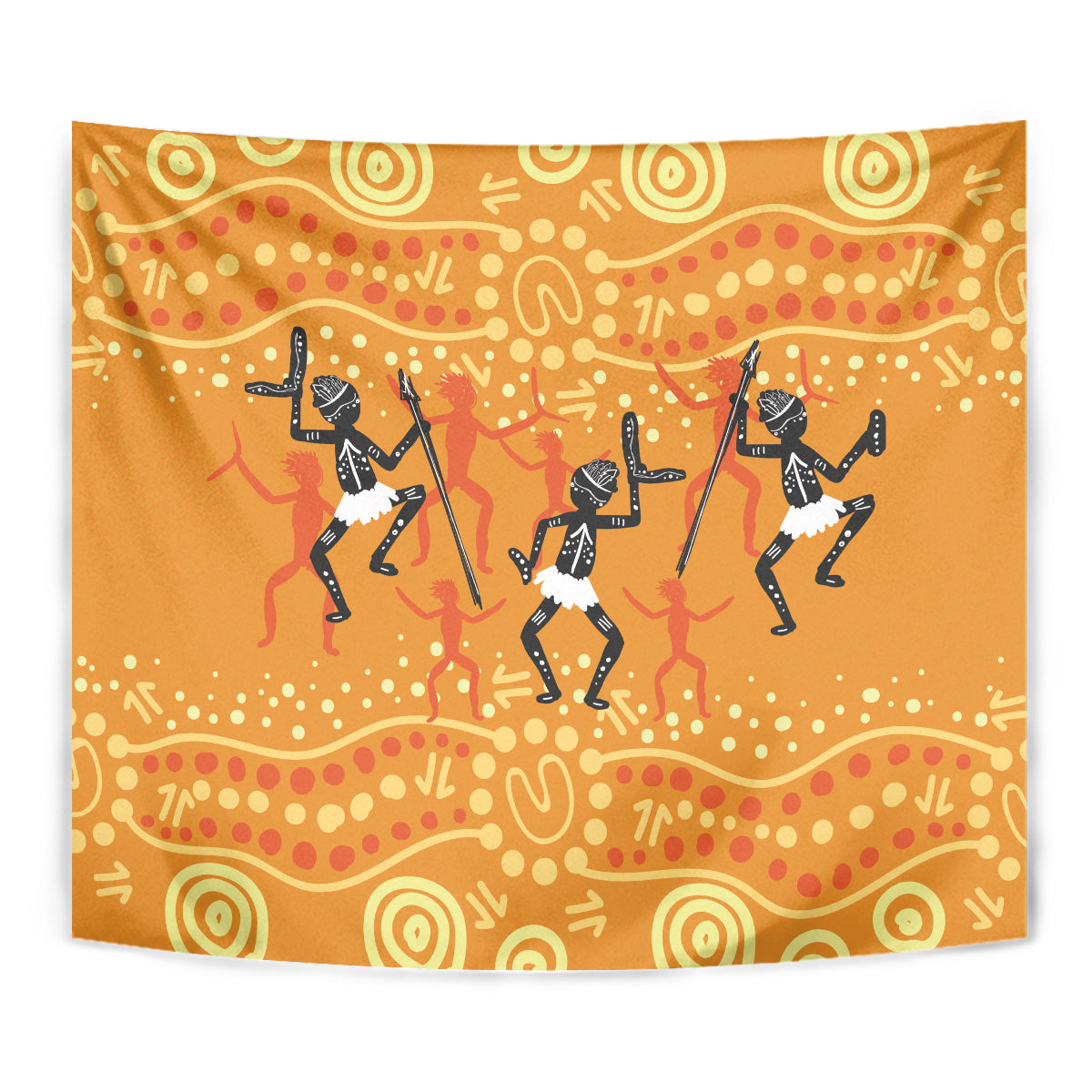 Aboriginal People Dancing Dot Styles Tapestry - Vibe Hoodie Shop