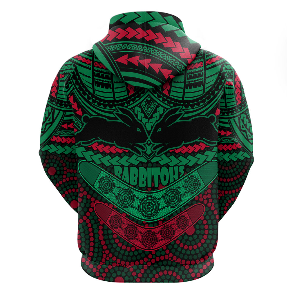 Rabbitohs Rugby Hoodie Polynesian and Aboriginal Special Version LT9 - Vibe Hoodie Shop
