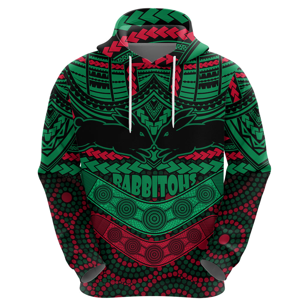 Rabbitohs Rugby Hoodie Polynesian and Aboriginal Special Version LT9 - Vibe Hoodie Shop