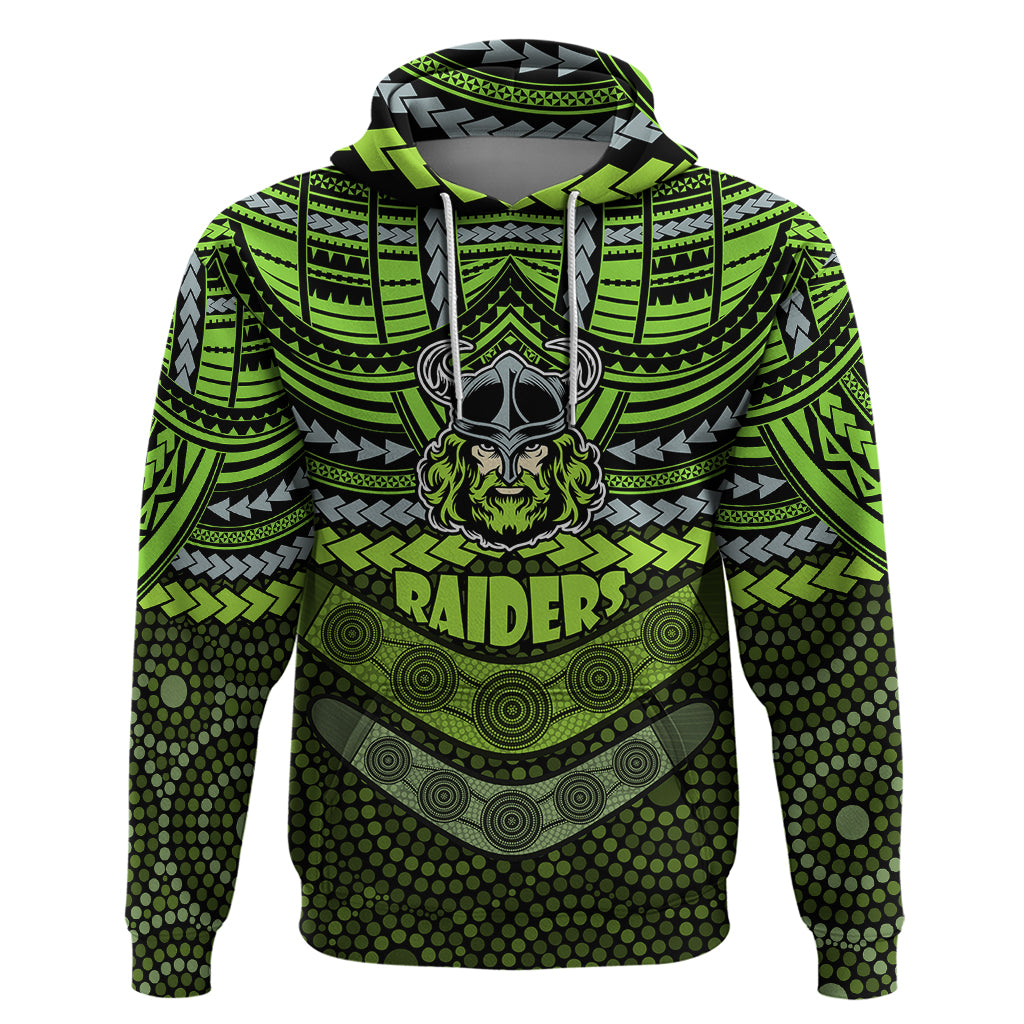 Custom Raiders Rugby Hoodie Polynesian and Aboriginal Special Version LT9 - Vibe Hoodie Shop
