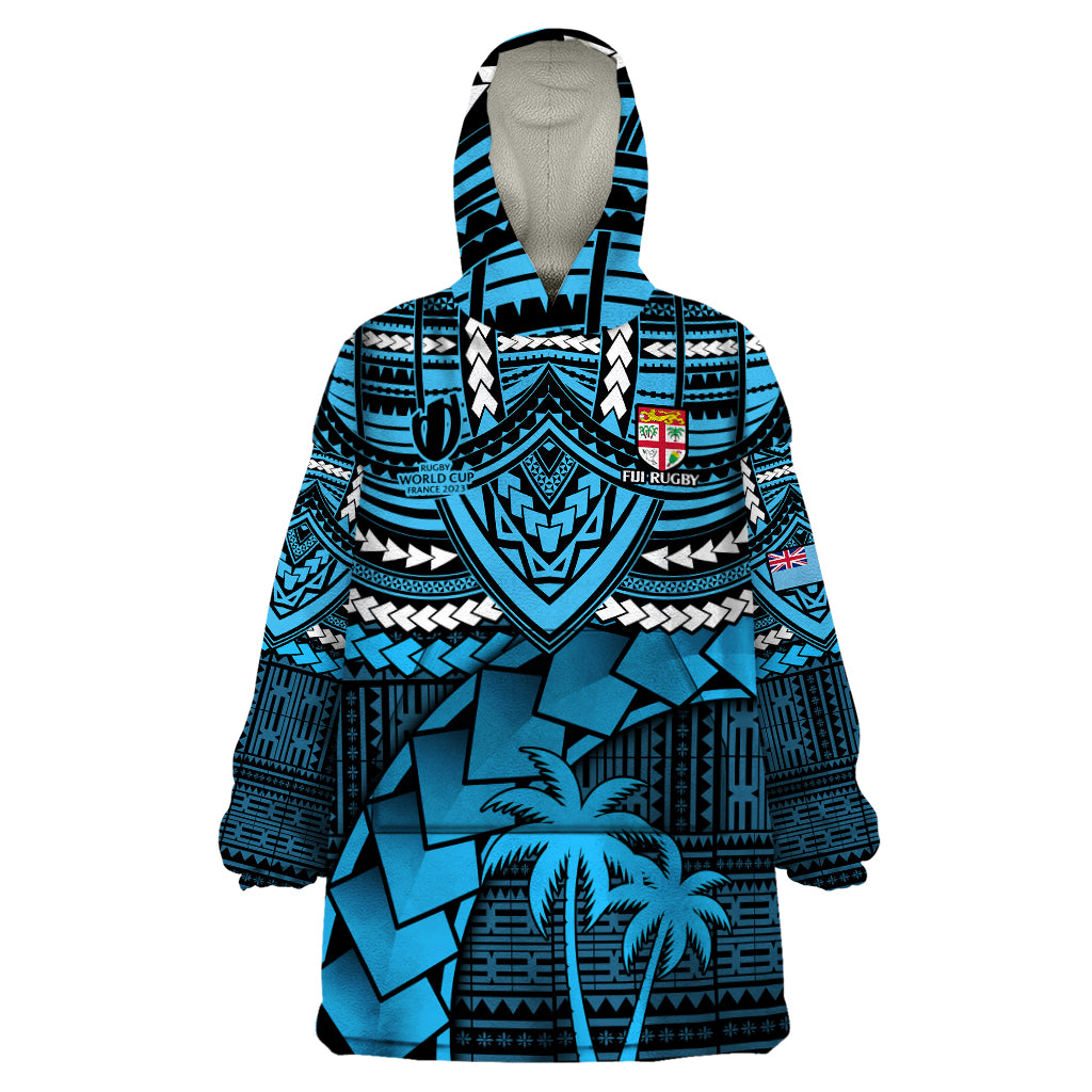 Fiji Rugby Wearable Blanket Hoodie Go Fijian Tapa Arty with World Cup Vibe - Vibe Hoodie Shop