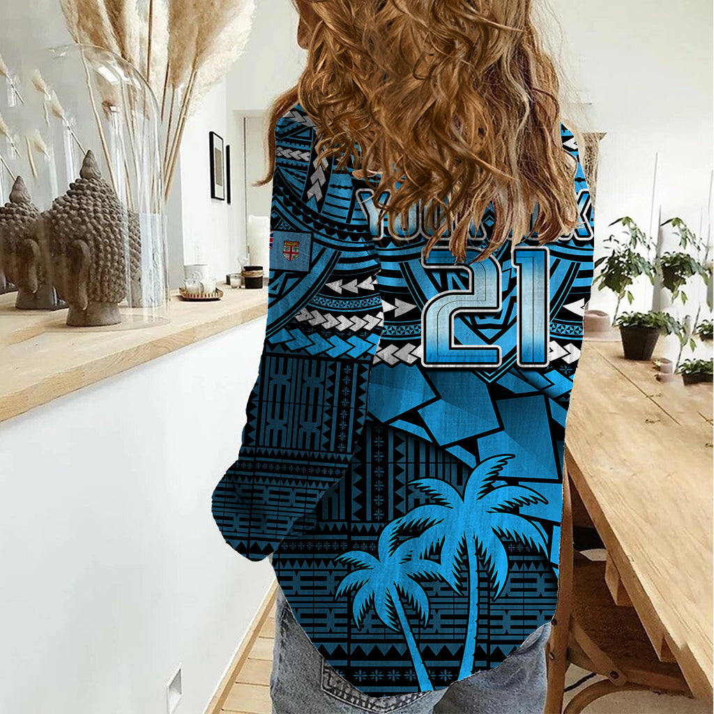Custom Fiji Rugby Women Casual Shirt Go Fijian Tapa Arty with World Cup Vibe - Vibe Hoodie Shop