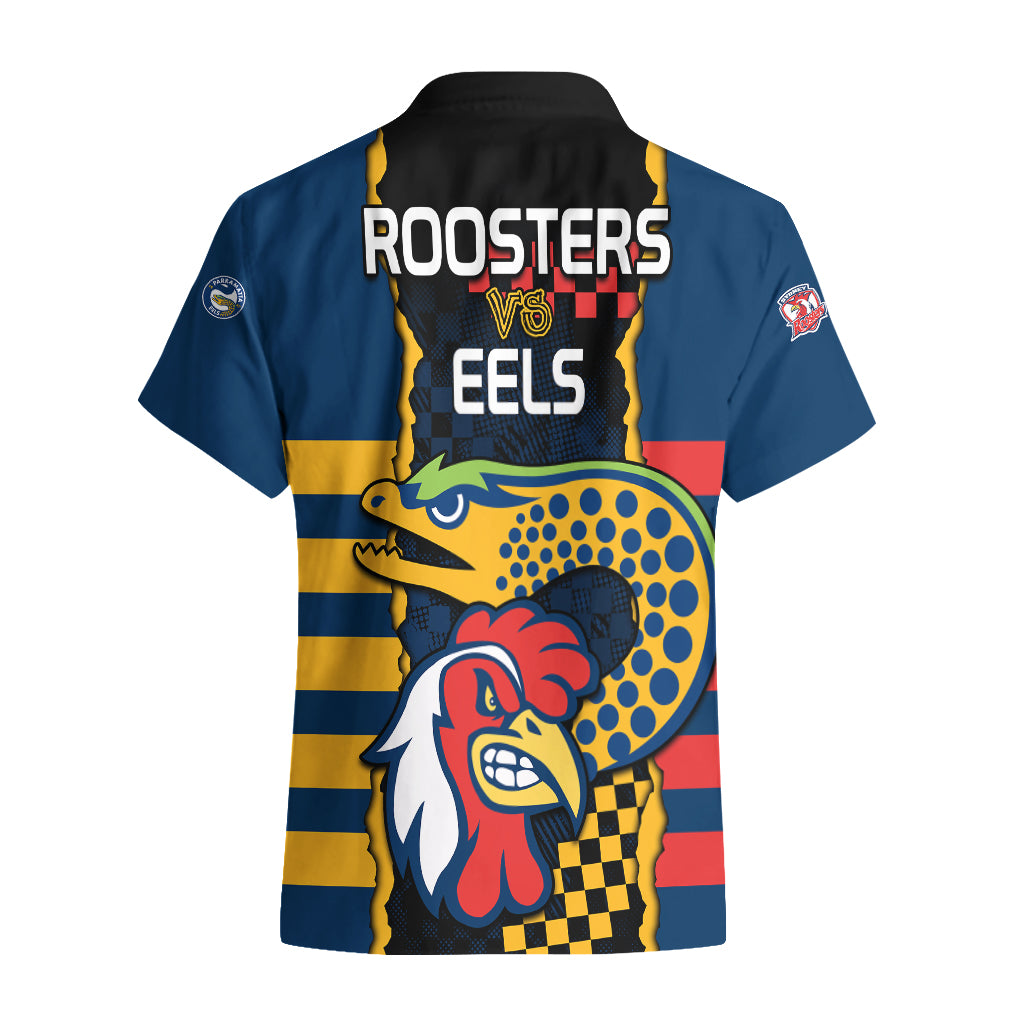 NRL Eels Combine Roosters Rugby Hawaiian Shirt Sporty Style - Vibe Hoodie Shop