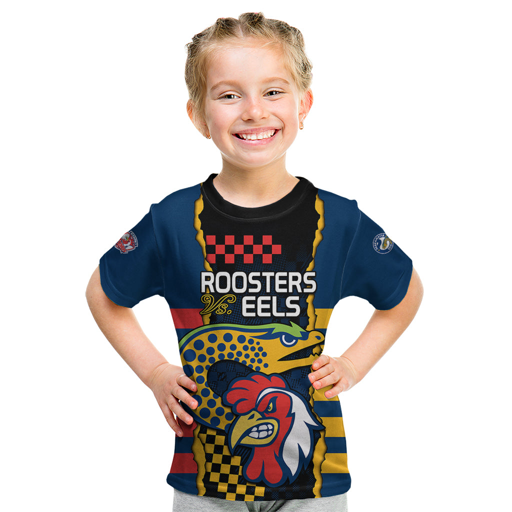 NRL Eels Combine Roosters Rugby Kid T Shirt Sporty Style - Vibe Hoodie Shop