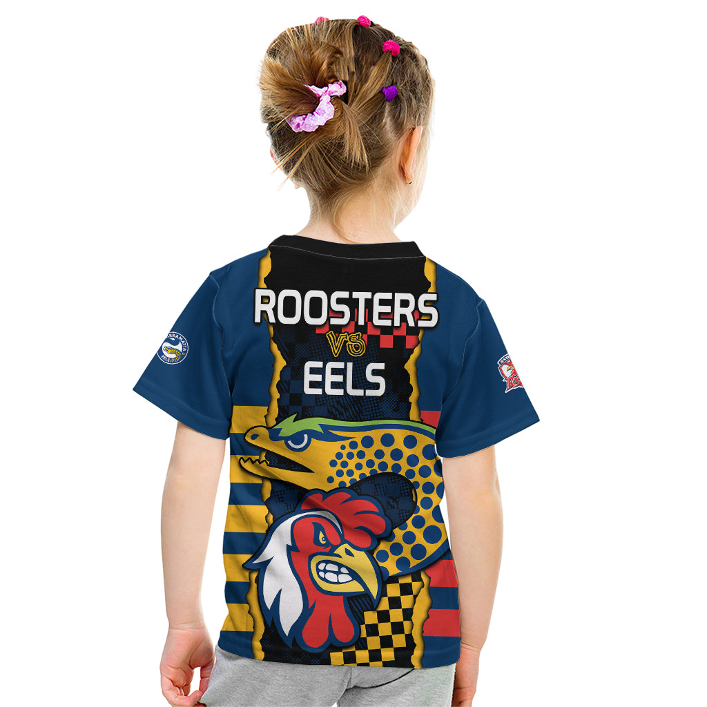 NRL Eels Combine Roosters Rugby Kid T Shirt Sporty Style - Vibe Hoodie Shop