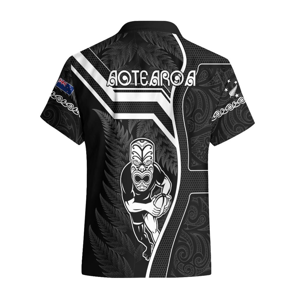 New Zealand Aotearoa Rugby Hawaiian Shirt Black Fern Maori Tribal Sporty Style - Vibe Hoodie Shop