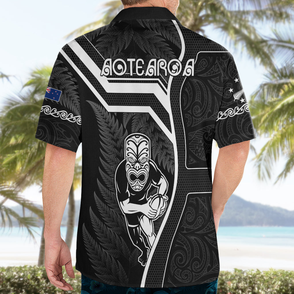 New Zealand Aotearoa Rugby Hawaiian Shirt Black Fern Maori Tribal Sporty Style - Vibe Hoodie Shop