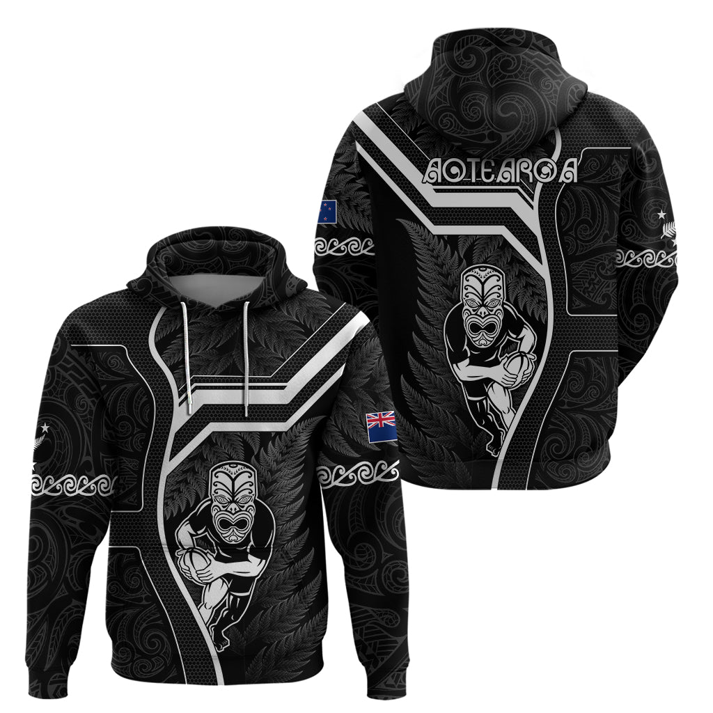 New Zealand Aotearoa Rugby Hoodie Black Fern Maori Tribal Sporty Style LT9 - Vibe Hoodie Shop